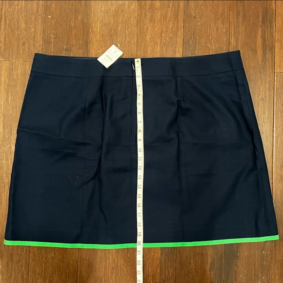 New - J Crew Green Tipped Skirt in Navy Blue Basketweave Size 22 - Picture 3 of 3